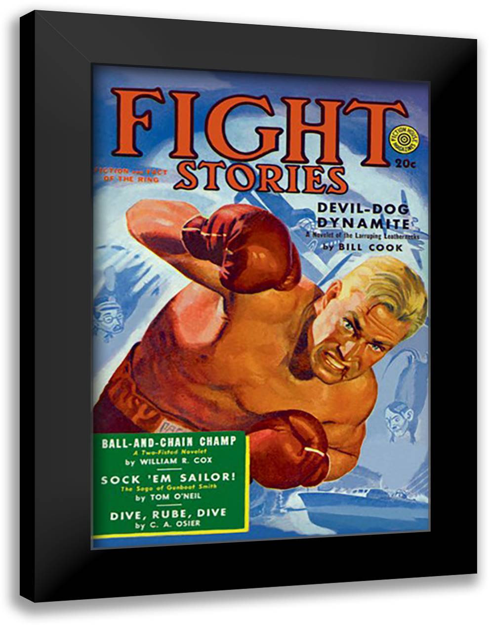 Devil Dog Dynamite 16x22 Black Modern Wood Framed Art Print Poster