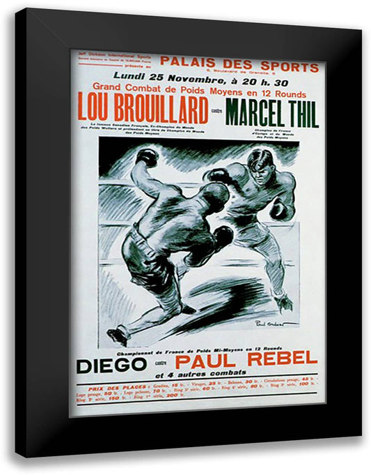 Grand Combat 16x22 Black Modern Wood Framed Art Print Poster