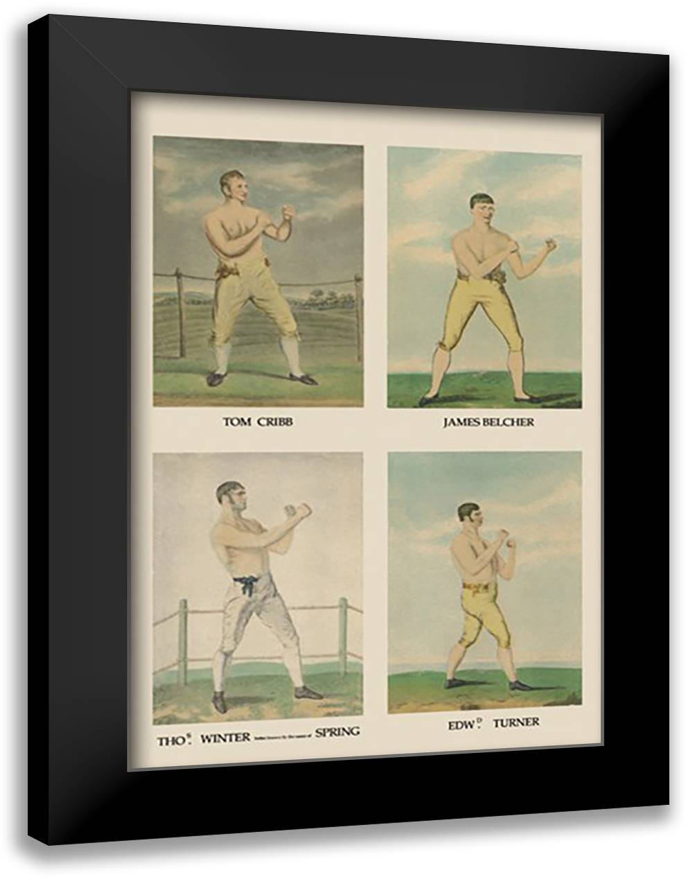 Punching Quartet 16x22 Black Modern Wood Framed Art Print Poster