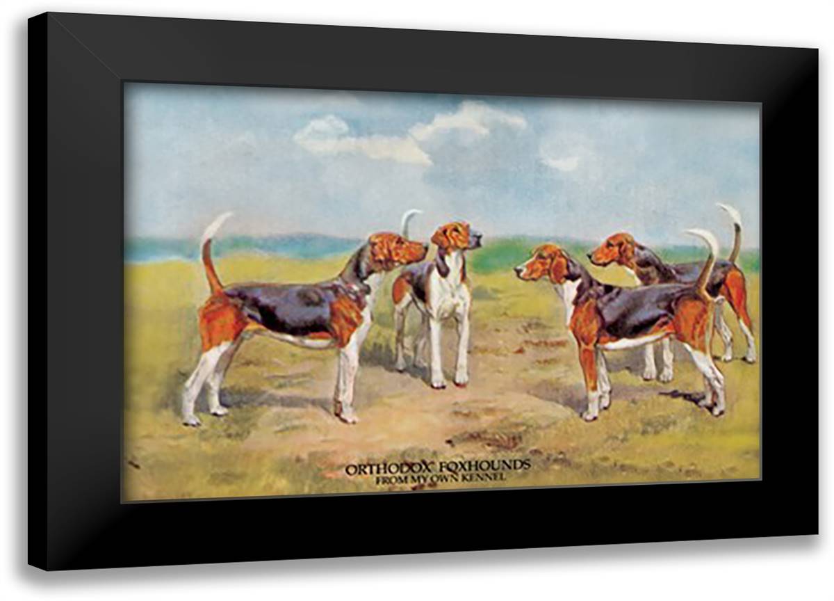 Orthodox Foxhounds 22x16 Black Modern Wood Framed Art Print Poster