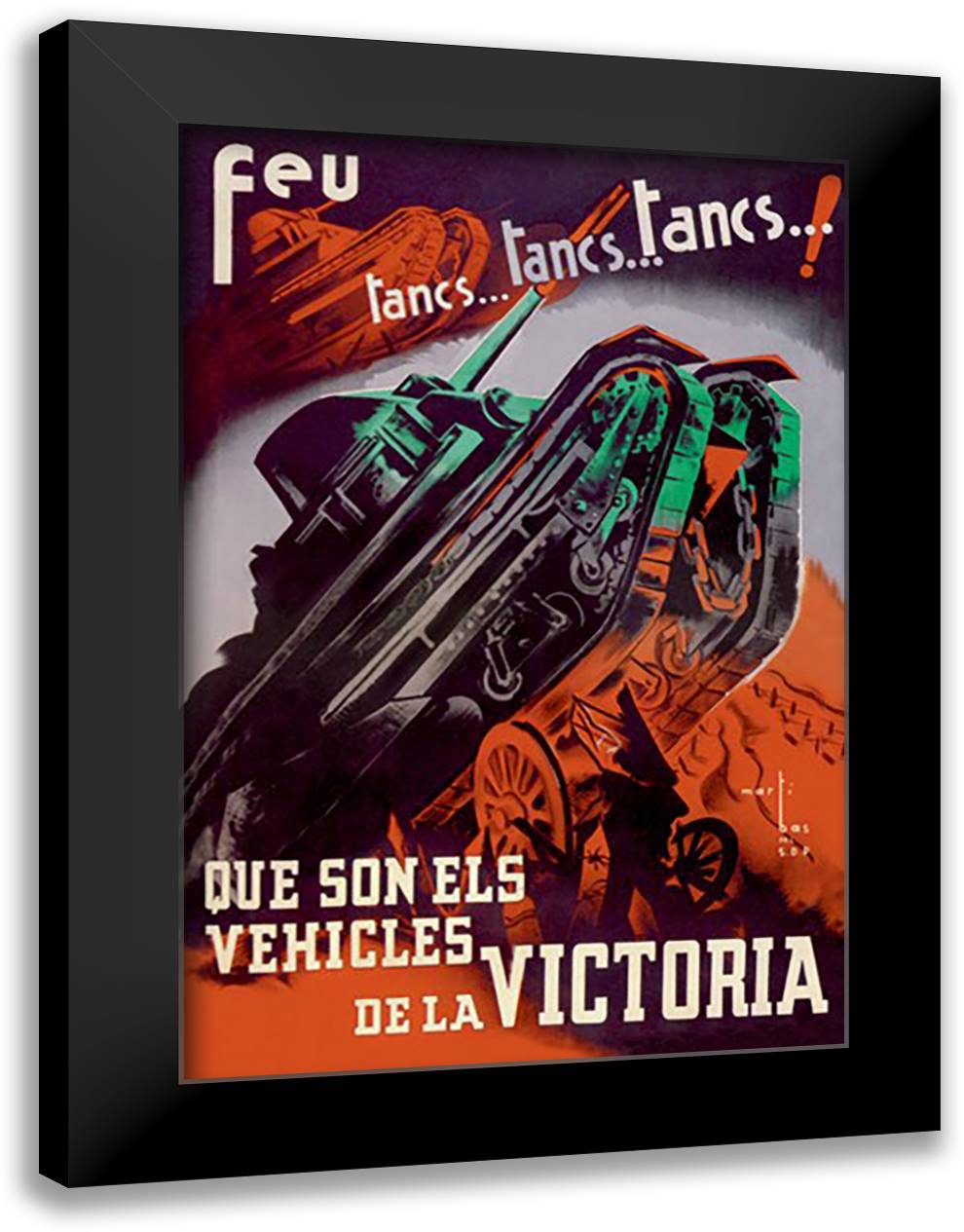 Vehicles of Victory 16x22 Black Modern Wood Framed Art Print Poster