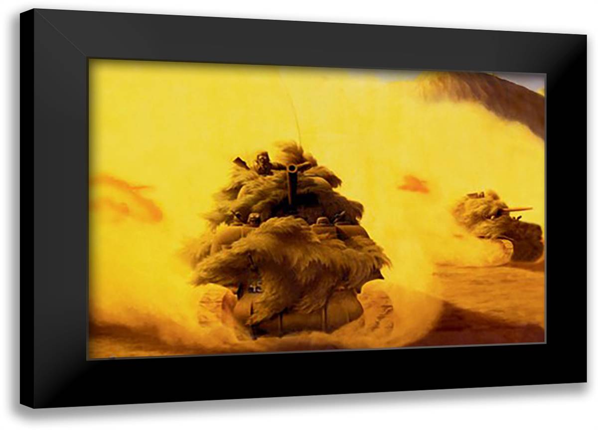 Desert Push 22x16 Black Modern Wood Framed Art Print Poster