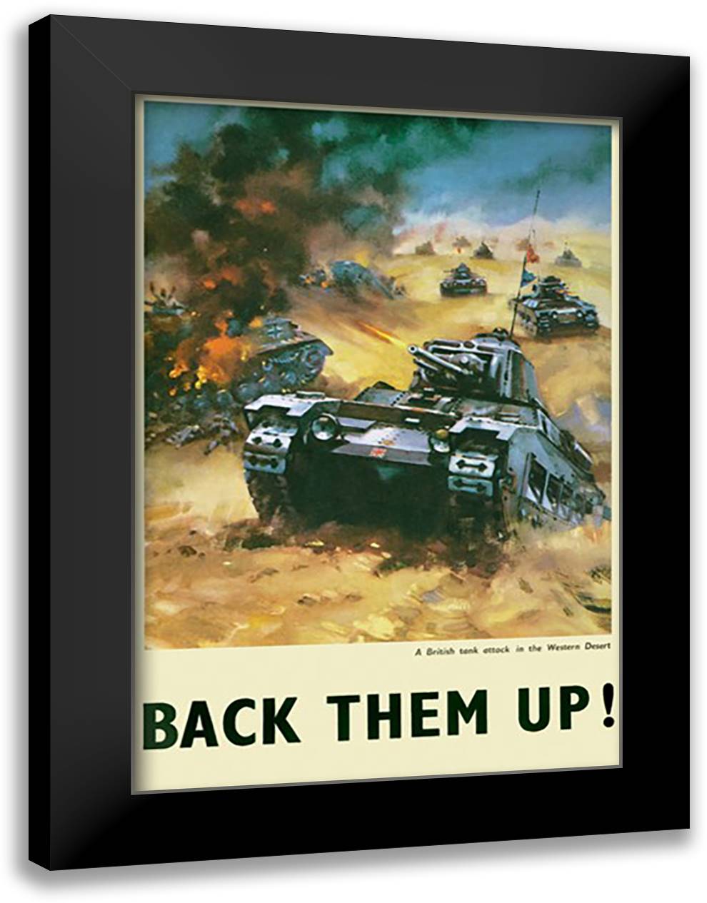 Back Them Up 16x22 Black Modern Wood Framed Art Print Poster