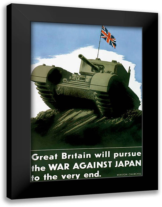 Great Britain Pursues the War with Japan 16x22 Black Modern Wood Framed Art Print Poster