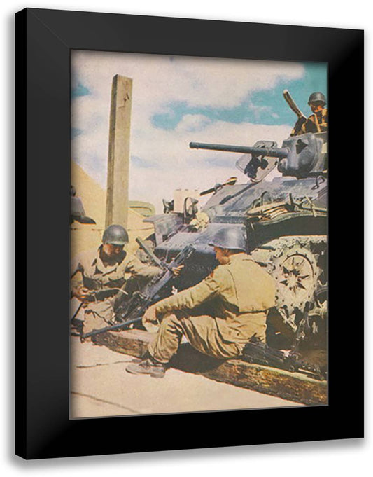 Ready the Tank 16x22 Black Modern Wood Framed Art Print Poster