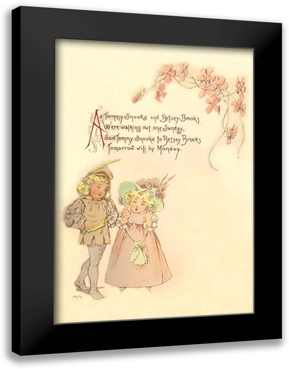 Tommy Snooks and Betsey Brooks 16x22 Black Modern Wood Framed Art Print Poster by Humphrey, Maud