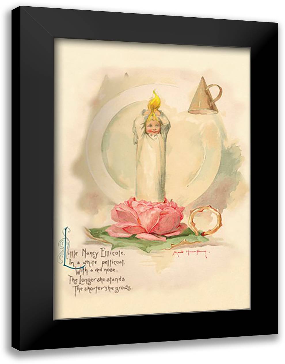 Little Nancy Etticote 16x22 Black Modern Wood Framed Art Print Poster by Humphrey, Maud