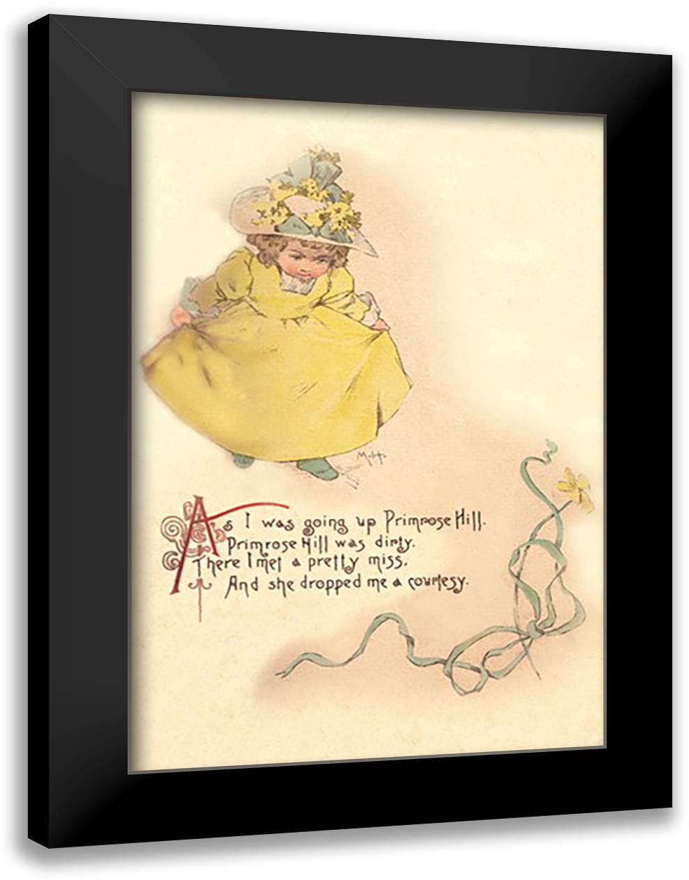 As I Was Going Up Primrose Hill 16x22 Black Modern Wood Framed Art Print Poster by Humphrey, Maud
