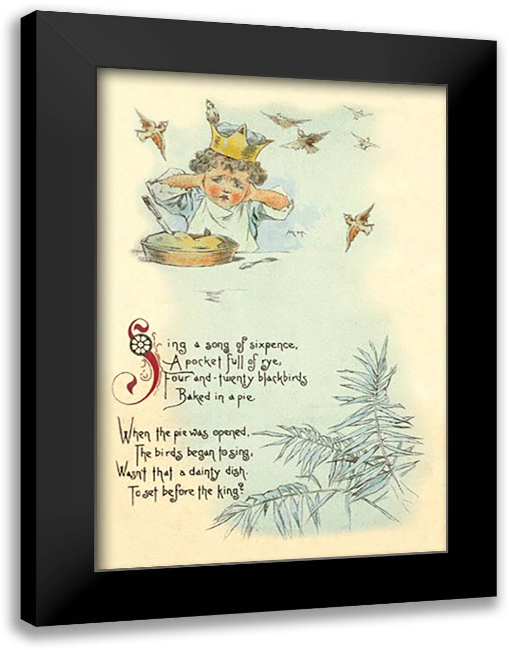 Sing a Song of Sixpence 16x22 Black Modern Wood Framed Art Print Poster by Humphrey, Maud