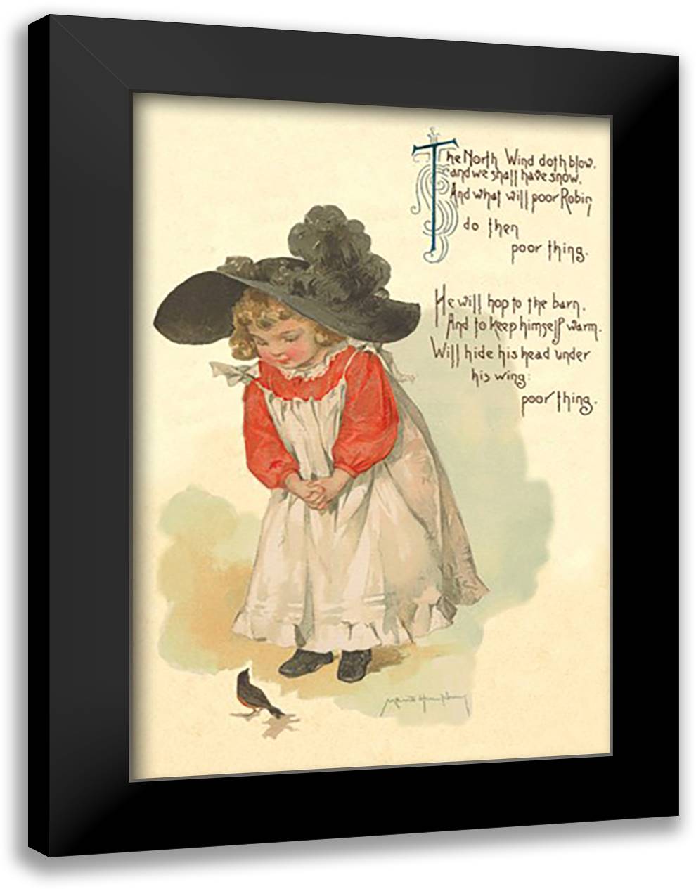 North Wind Doth Blow 16x22 Black Modern Wood Framed Art Print Poster by Humphrey, Maud
