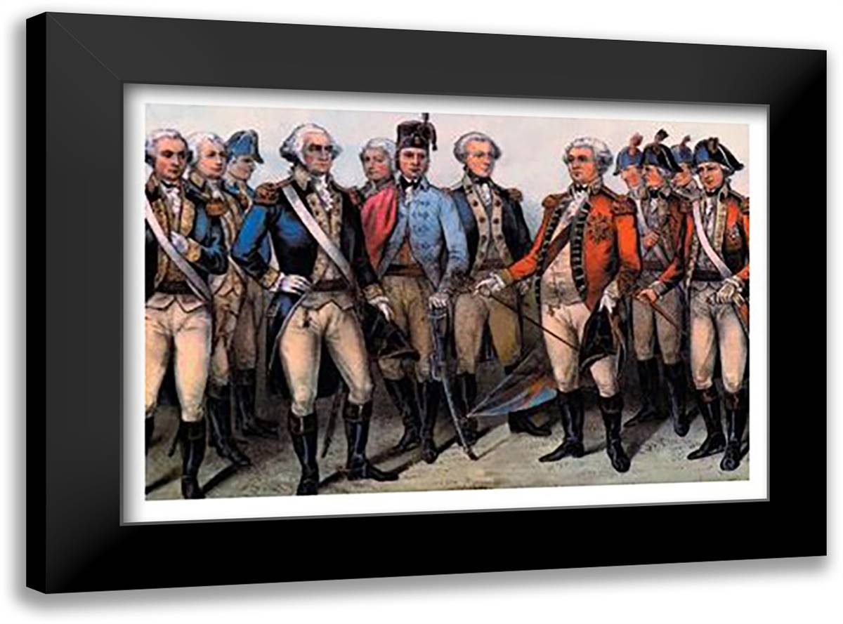 Cornwallis' Surrender 22x16 Black Modern Wood Framed Art Print Poster by Currier, Nathaniel
