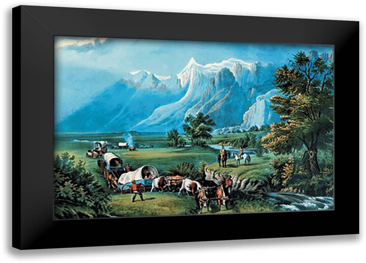Rocky Mountains 22x16 Black Modern Wood Framed Art Print Poster by Currier, Nathaniel