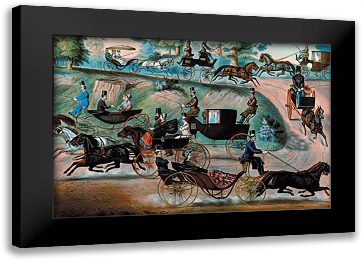 Turn Outs 22x16 Black Modern Wood Framed Art Print Poster by Currier, Nathaniel