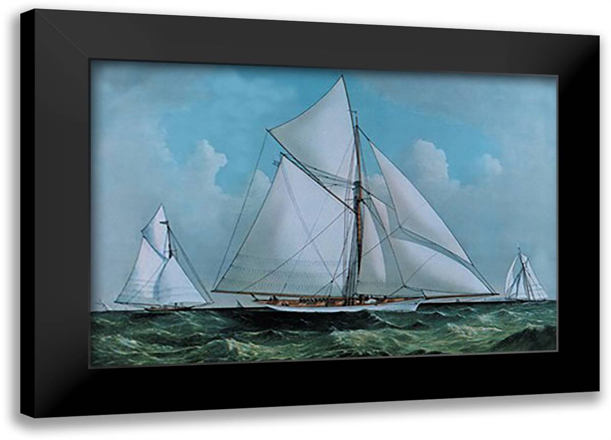 Volunteer 22x16 Black Modern Wood Framed Art Print Poster by Currier, Nathaniel