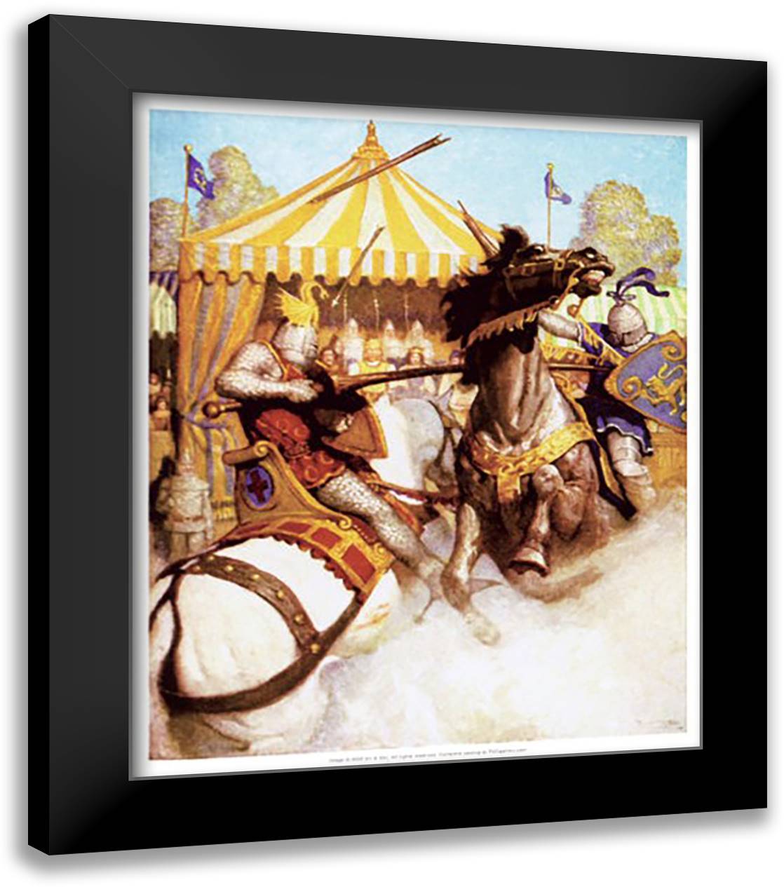 Sir Mador's Spear 16x22 Black Modern Wood Framed Art Print Poster by Wyeth, Newell Convers