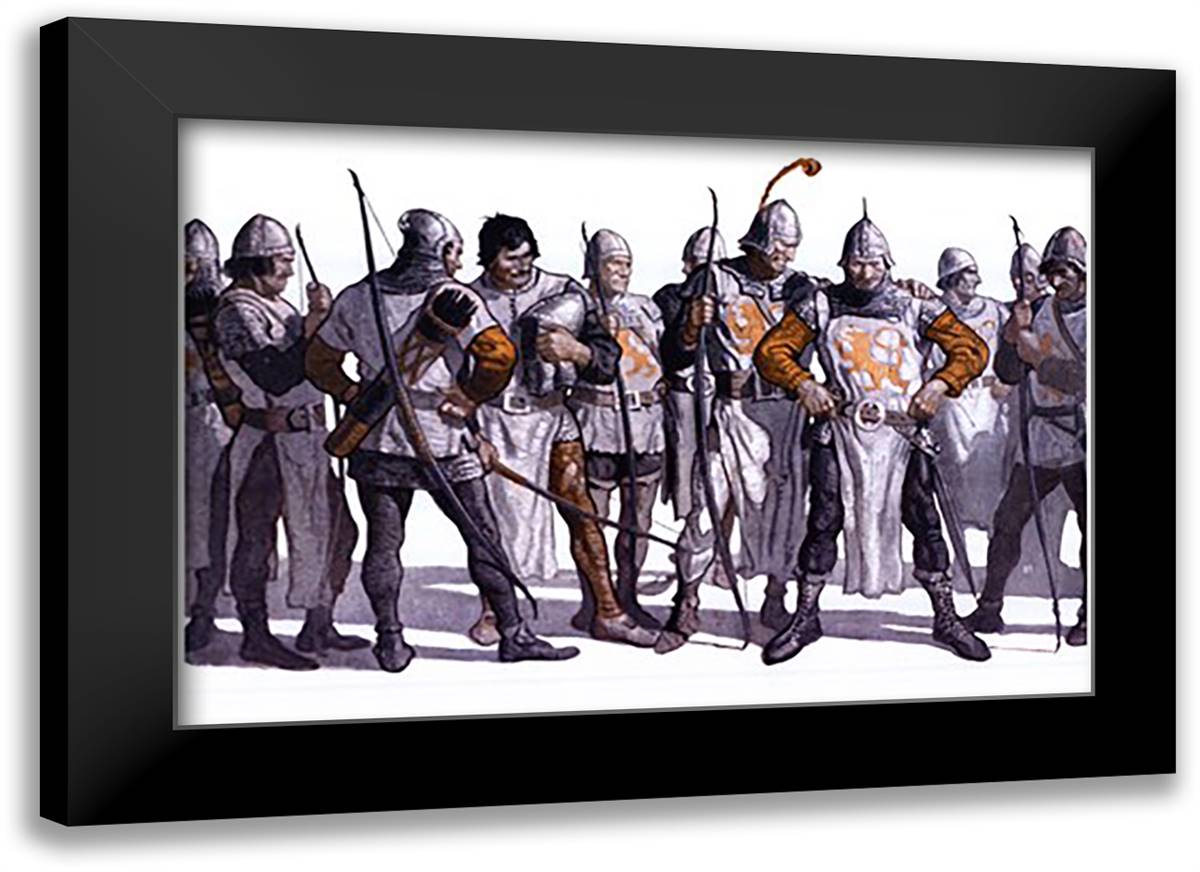 Knights of the Round Table 22x16 Black Modern Wood Framed Art Print Poster by Wyeth, Newell Convers