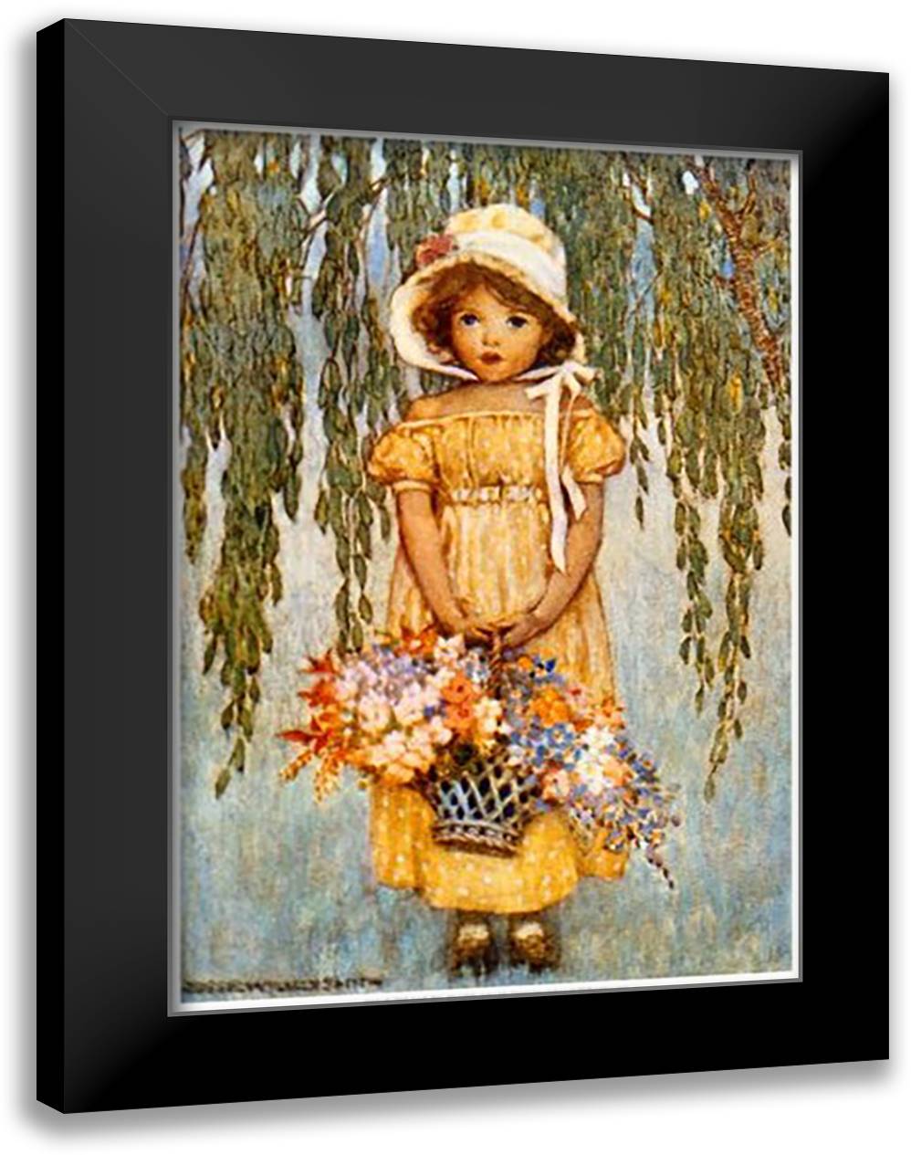 Posy 16x22 Black Modern Wood Framed Art Print Poster by Smith, Jessie Wilcox