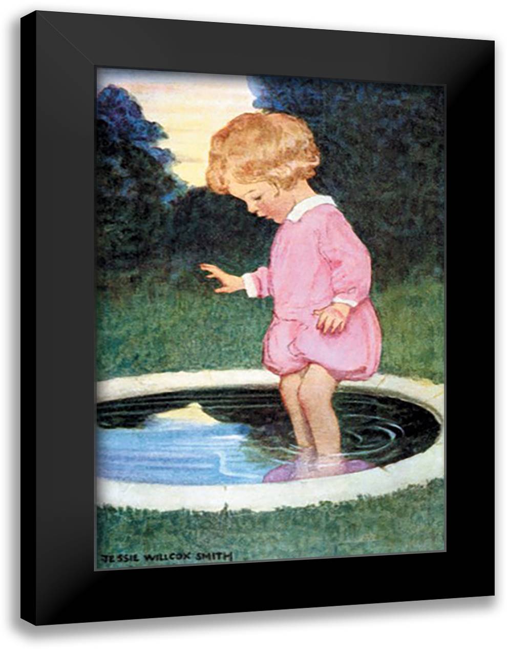 Boy Who Forgot to Wash 16x22 Black Modern Wood Framed Art Print Poster by Smith, Jessie Wilcox