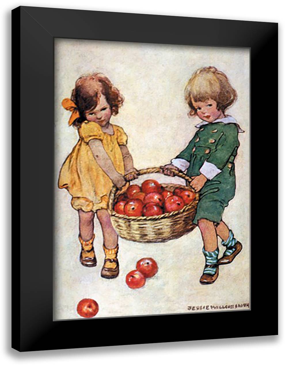 Helping Hands 16x22 Black Modern Wood Framed Art Print Poster by Smith, Jessie Wilcox
