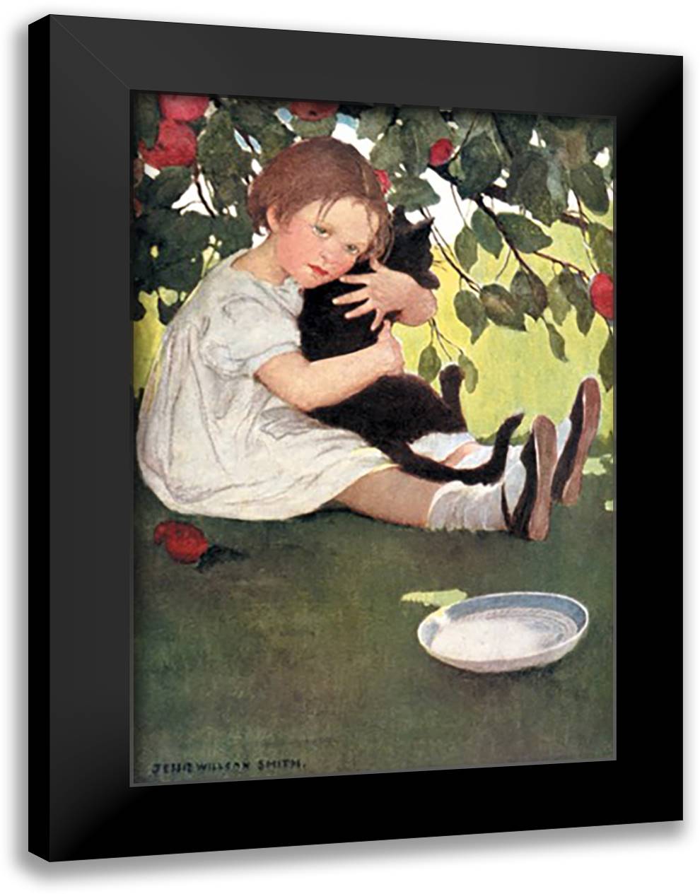 I Love Little Pussy 16x22 Black Modern Wood Framed Art Print Poster by Smith, Jessie Wilcox