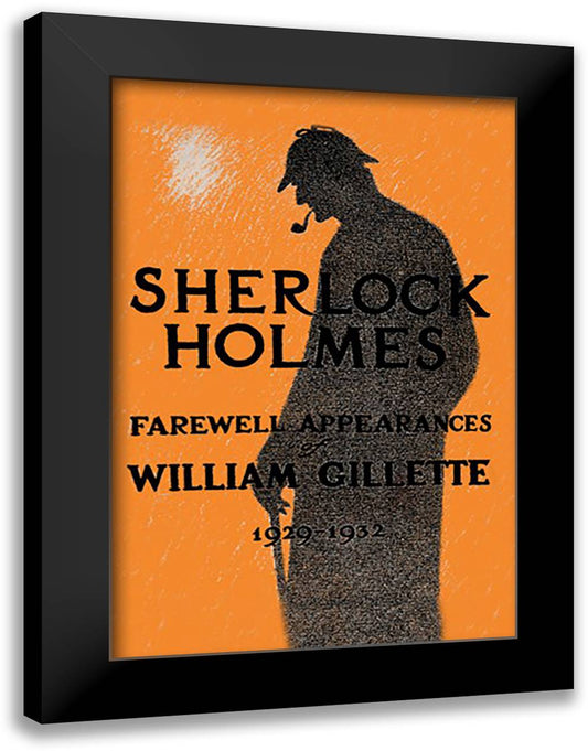 William Gillette as Sherlock Holmes: Farewell Appearance 16x22 Black Modern Wood Framed Art Print Poster