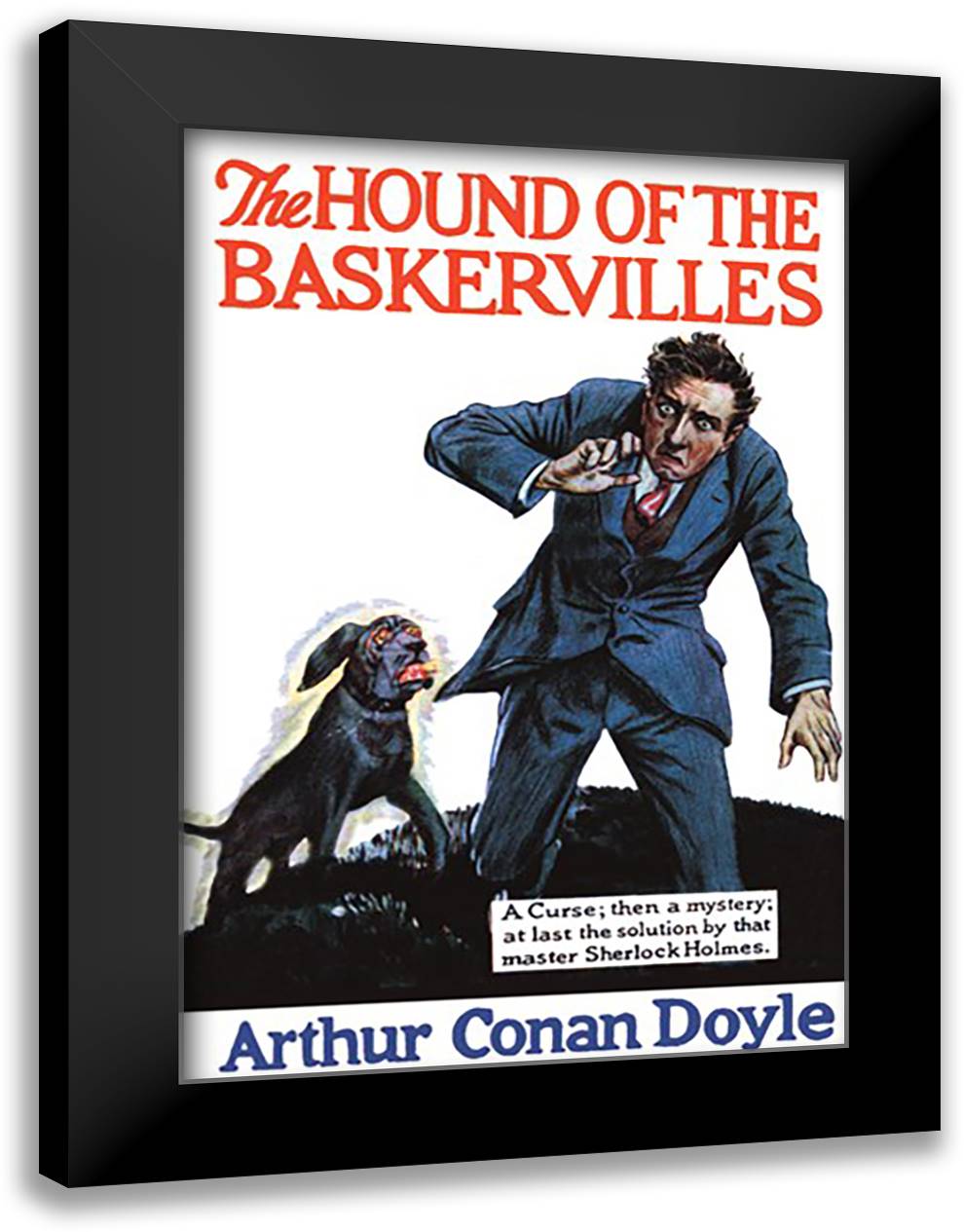 Hound of the Baskervilles #1 (book cover) 16x22 Black Modern Wood Framed Art Print Poster