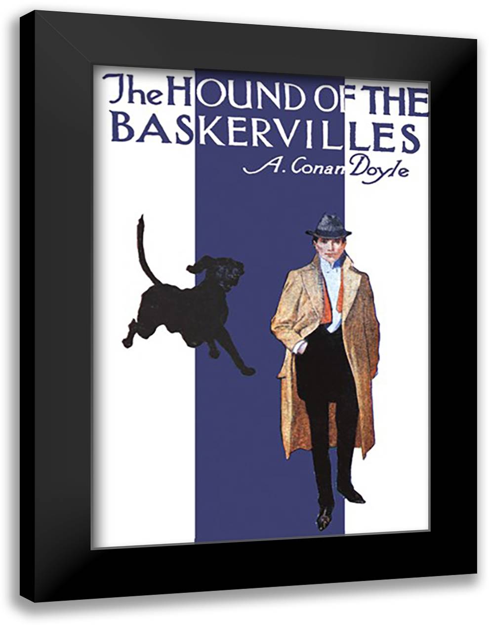 Hound of the Baskervilles #2 (book cover) 16x22 Black Modern Wood Framed Art Print Poster