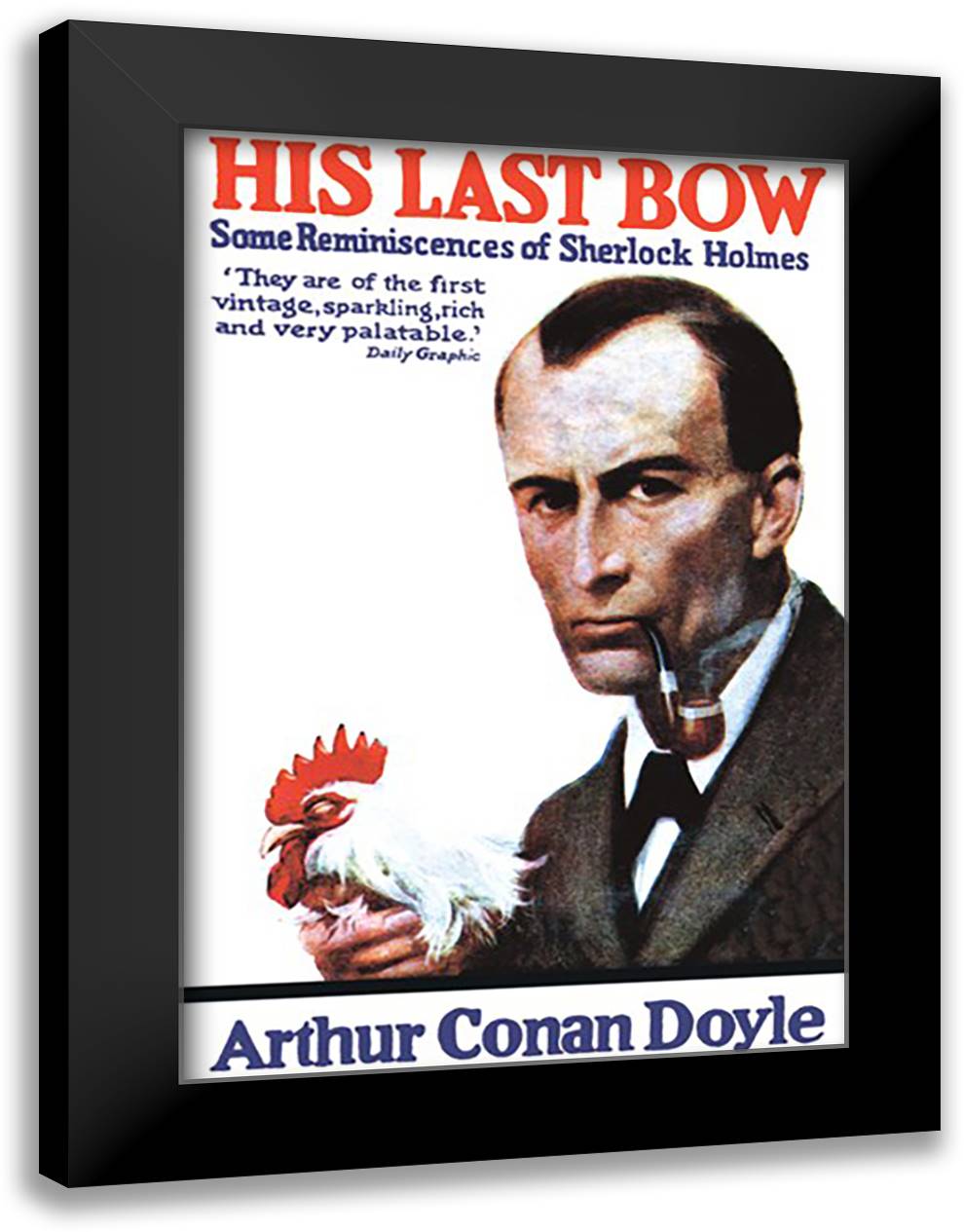 His Last Bow: Some Reminiscences of Sherlock Holmes (book cover) 16x22 Black Modern Wood Framed Art Print Poster