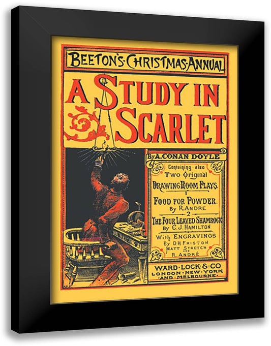 Beeton's Christmas Annual: A Study in Scarlet 16x22 Black Modern Wood Framed Art Print Poster