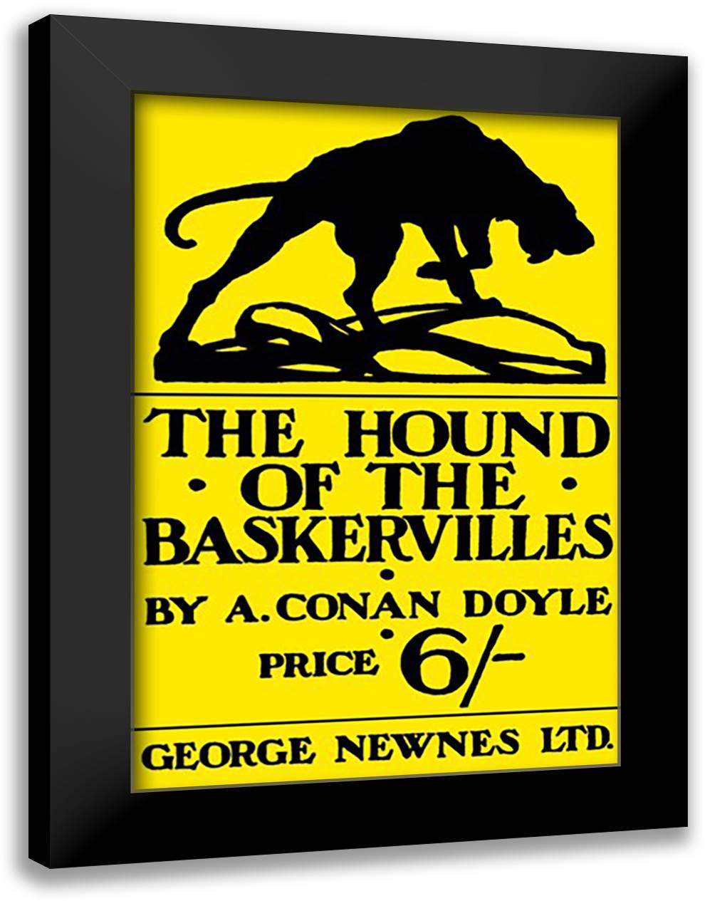 Hound of the Baskervilles #4 (book cover) 16x22 Black Modern Wood Framed Art Print Poster