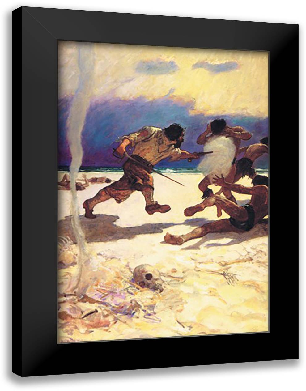 Cannibals 16x22 Black Modern Wood Framed Art Print Poster by Wyeth, Newell Convers
