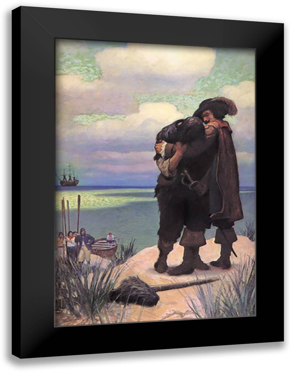Rescued 16x22 Black Modern Wood Framed Art Print Poster by Wyeth, Newell Convers