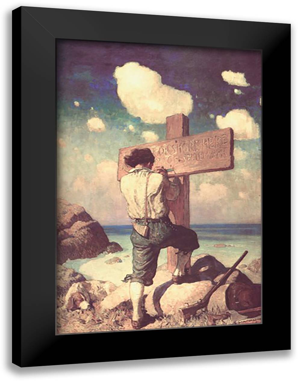 Great Cross 16x22 Black Modern Wood Framed Art Print Poster by Wyeth, Newell Convers