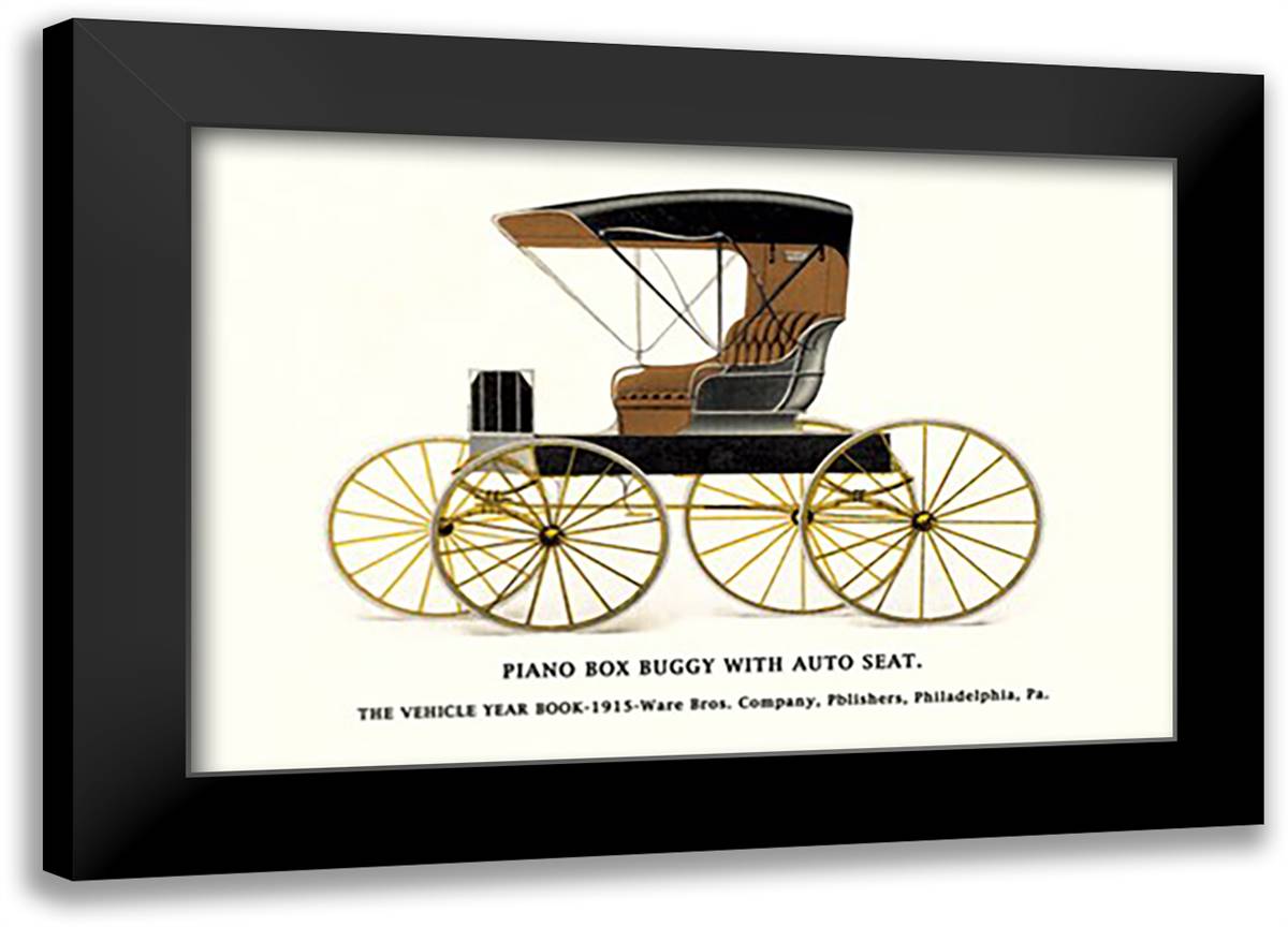 Piano Box Buggy with Auto Seat 22x16 Black Modern Wood Framed Art Print Poster