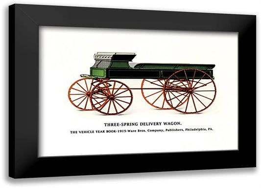 Three-Spring Delivery Wagon 22x16 Black Modern Wood Framed Art Print Poster