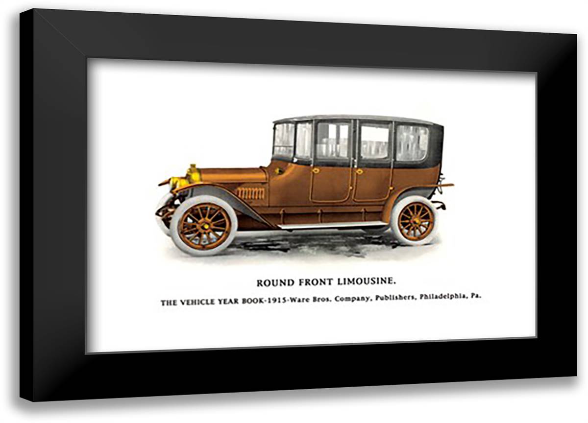 Round Front Limousine 22x16 Black Modern Wood Framed Art Print Poster