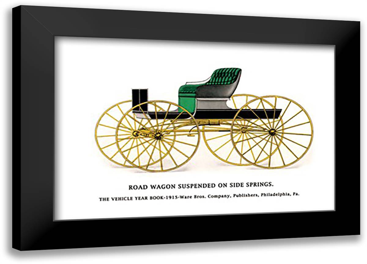 Road Wagon Suspended on Side Springs 22x16 Black Modern Wood Framed Art Print Poster