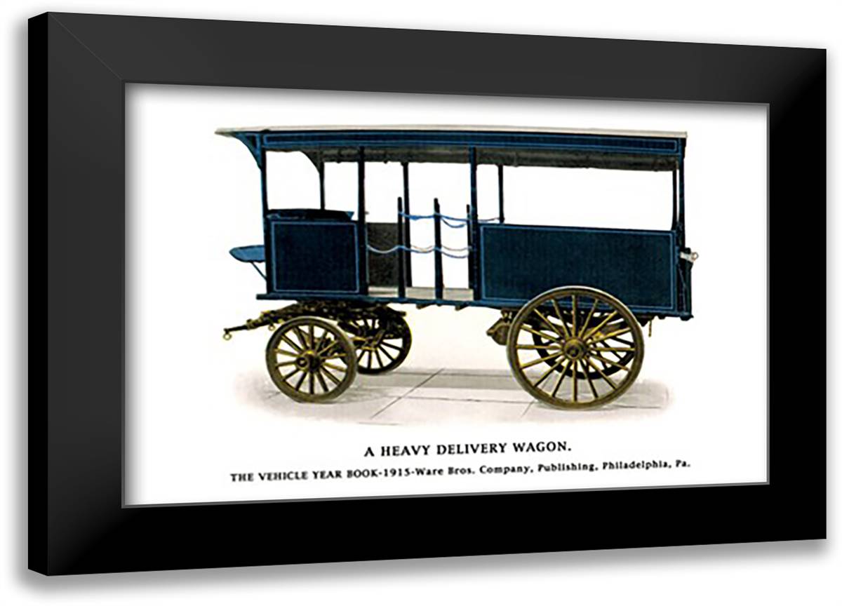Heavy Delivery Wagon 22x16 Black Modern Wood Framed Art Print Poster