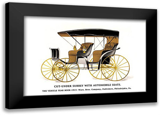 Cut-Under Surrey w/ Automobile Seats 22x16 Black Modern Wood Framed Art Print Poster