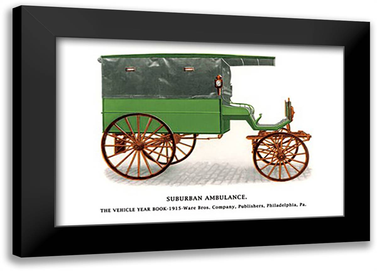 Suburban Ambulance 22x16 Black Modern Wood Framed Art Print Poster