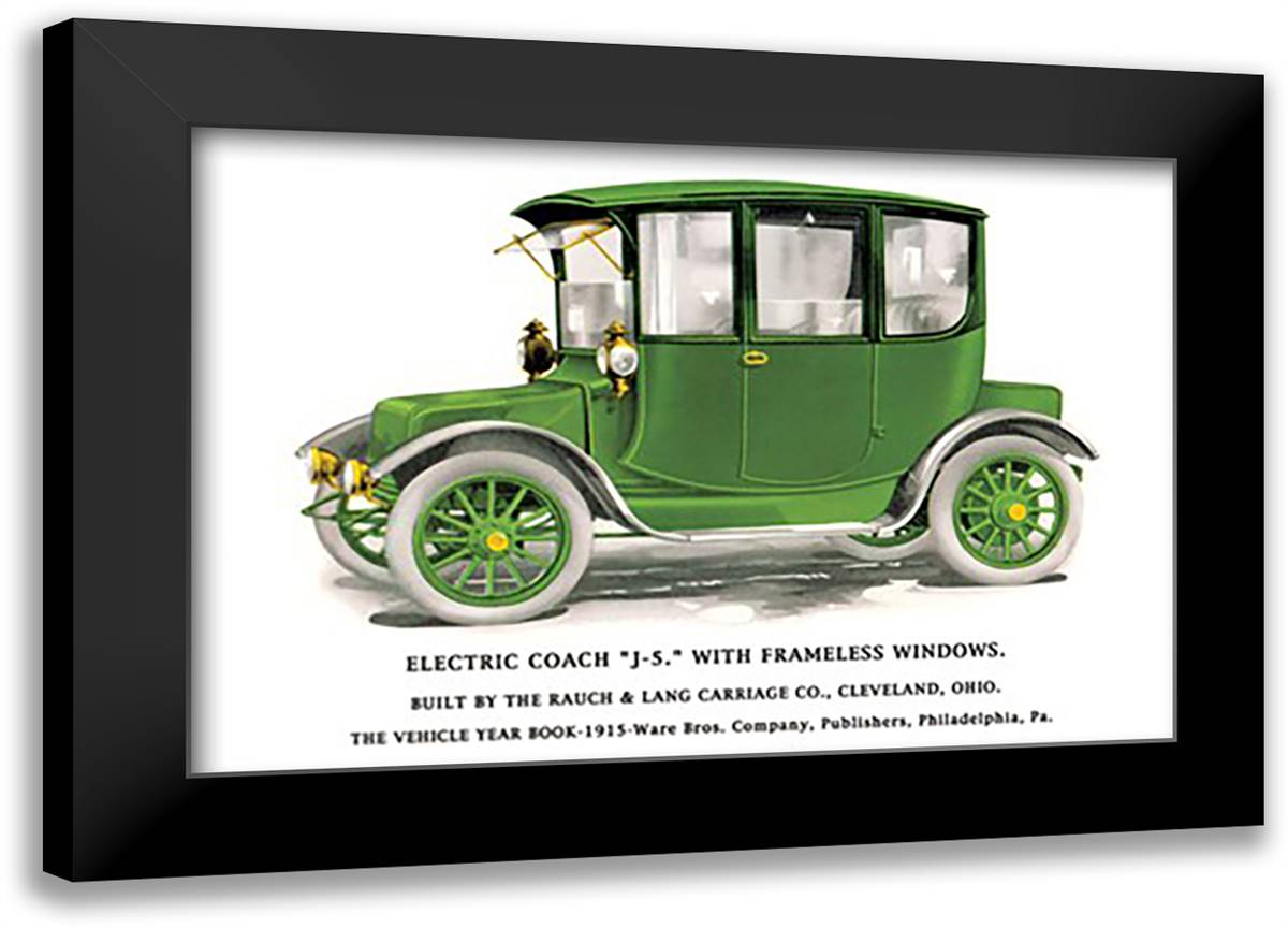 Electric Coach "J-5" 22x16 Black Modern Wood Framed Art Print Poster