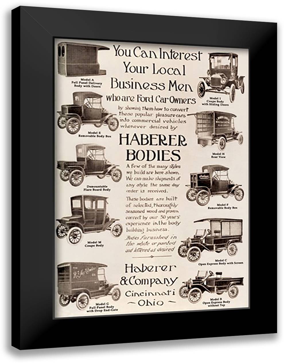 Haberer Bodies 16x22 Black Modern Wood Framed Art Print Poster