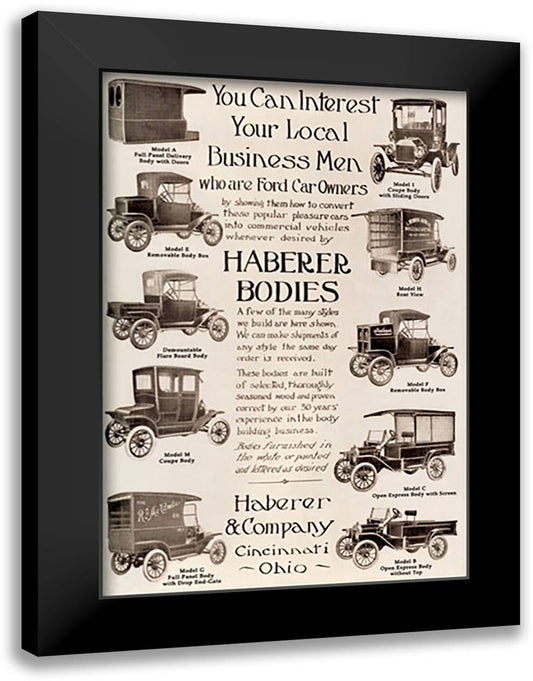 Haberer Bodies 16x22 Black Modern Wood Framed Art Print Poster