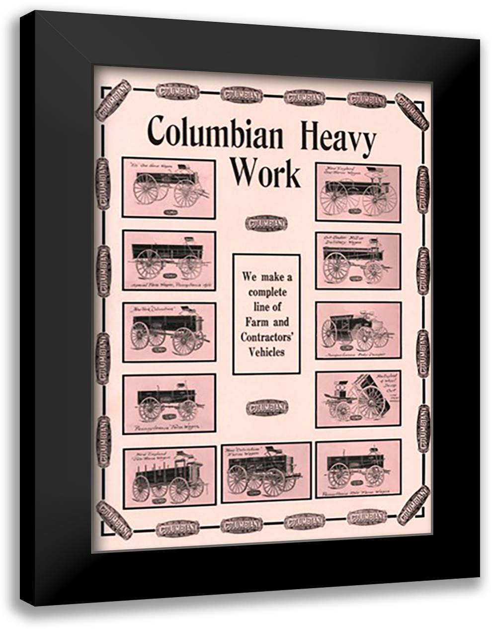 Columbian Heavy Work 16x22 Black Modern Wood Framed Art Print Poster