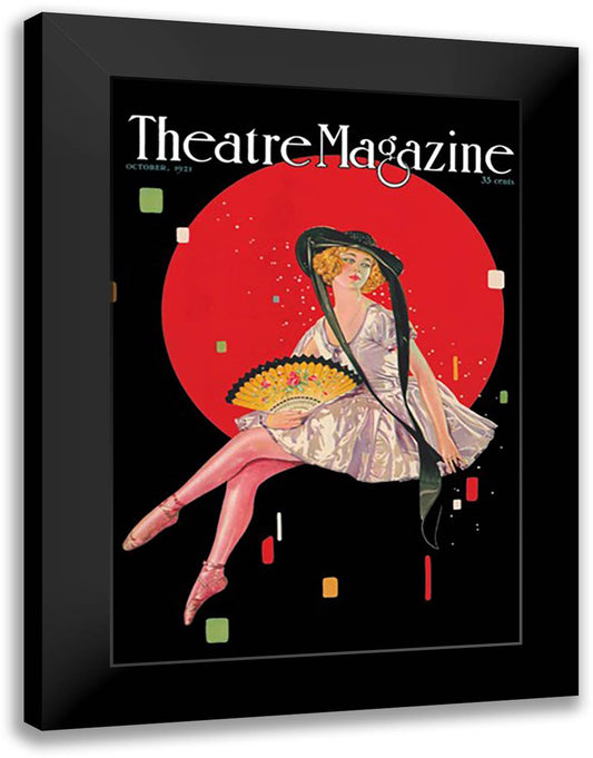 Theatre Magazine 16x22 Black Modern Wood Framed Art Print Poster