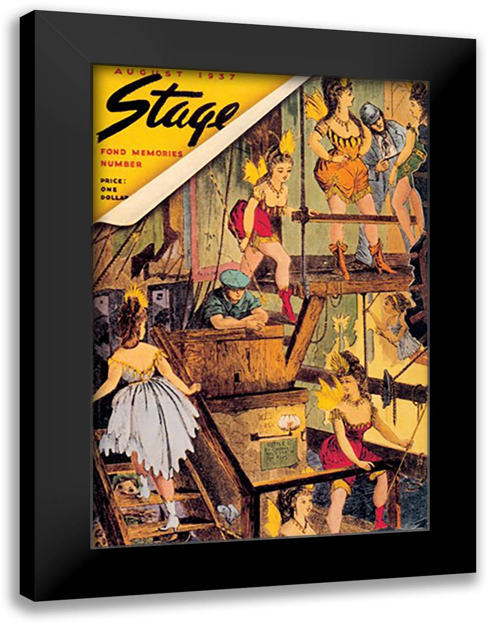 Stage: Fond Memories 16x22 Black Modern Wood Framed Art Print Poster