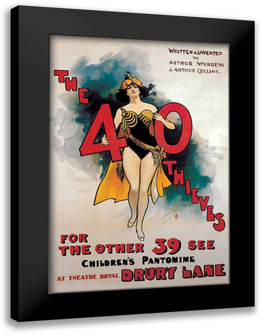 40 Thieves -- For the Other 39 See Children's Pantomime 16x22 Black Modern Wood Framed Art Print Poster