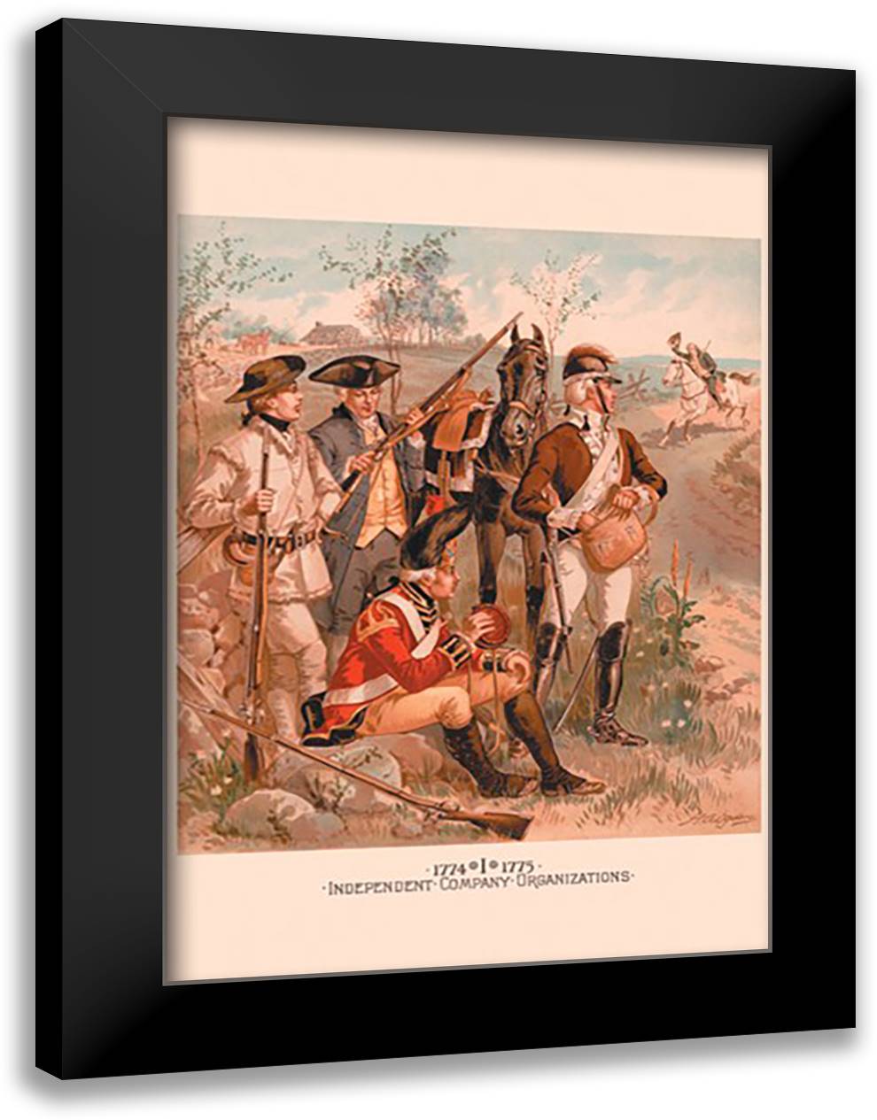 Independent Company Organizations 16x22 Black Modern Wood Framed Art Print Poster by Ogden, H. A.