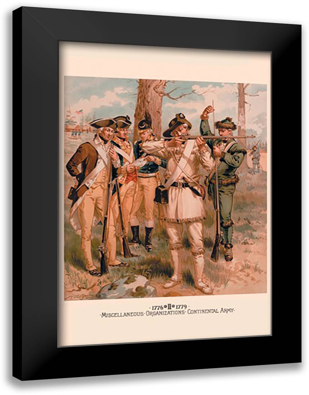 Miscellaneous Organizations - Continental Army 16x22 Black Modern Wood Framed Art Print Poster by Ogden, H. A.