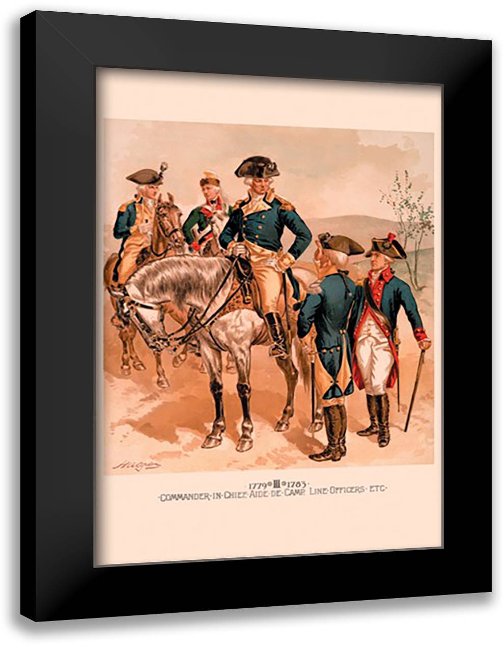 Commander in Chief - Aide de Camp - Line Officers, etc. 16x22 Black Modern Wood Framed Art Print Poster by Ogden, H. A.